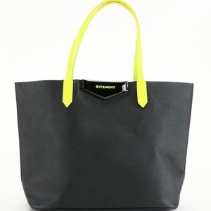 Authentic Givenchy Antigona Tote Black Neon Yellow